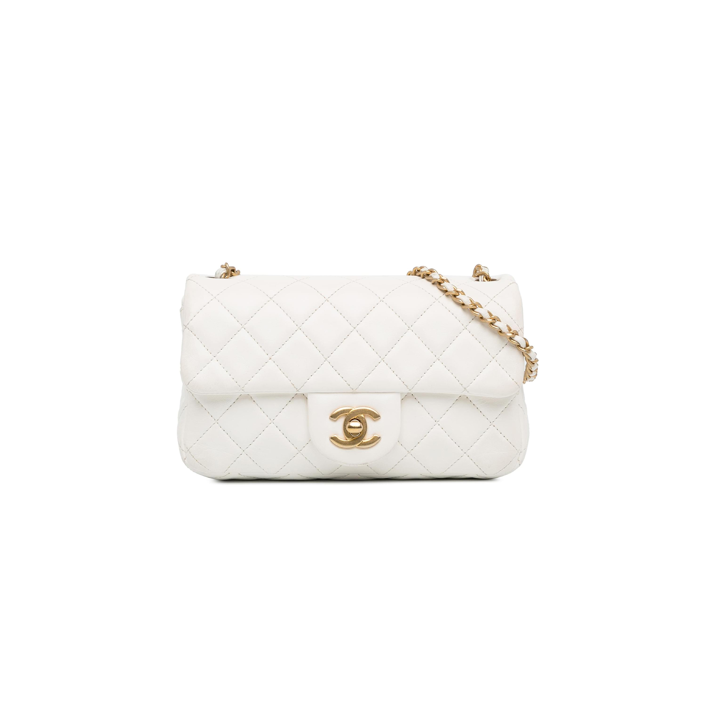 Ch*el master gold ball flap bag large mini white (20*13*7cm)